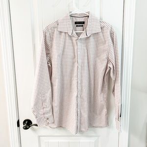 Tommy Hilfiger Red Plaid Collared Long Sleeve Button Down Shirt Size 16.5